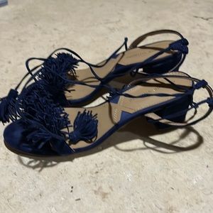 Adrienne Vittadini blue suede sandals, size 7